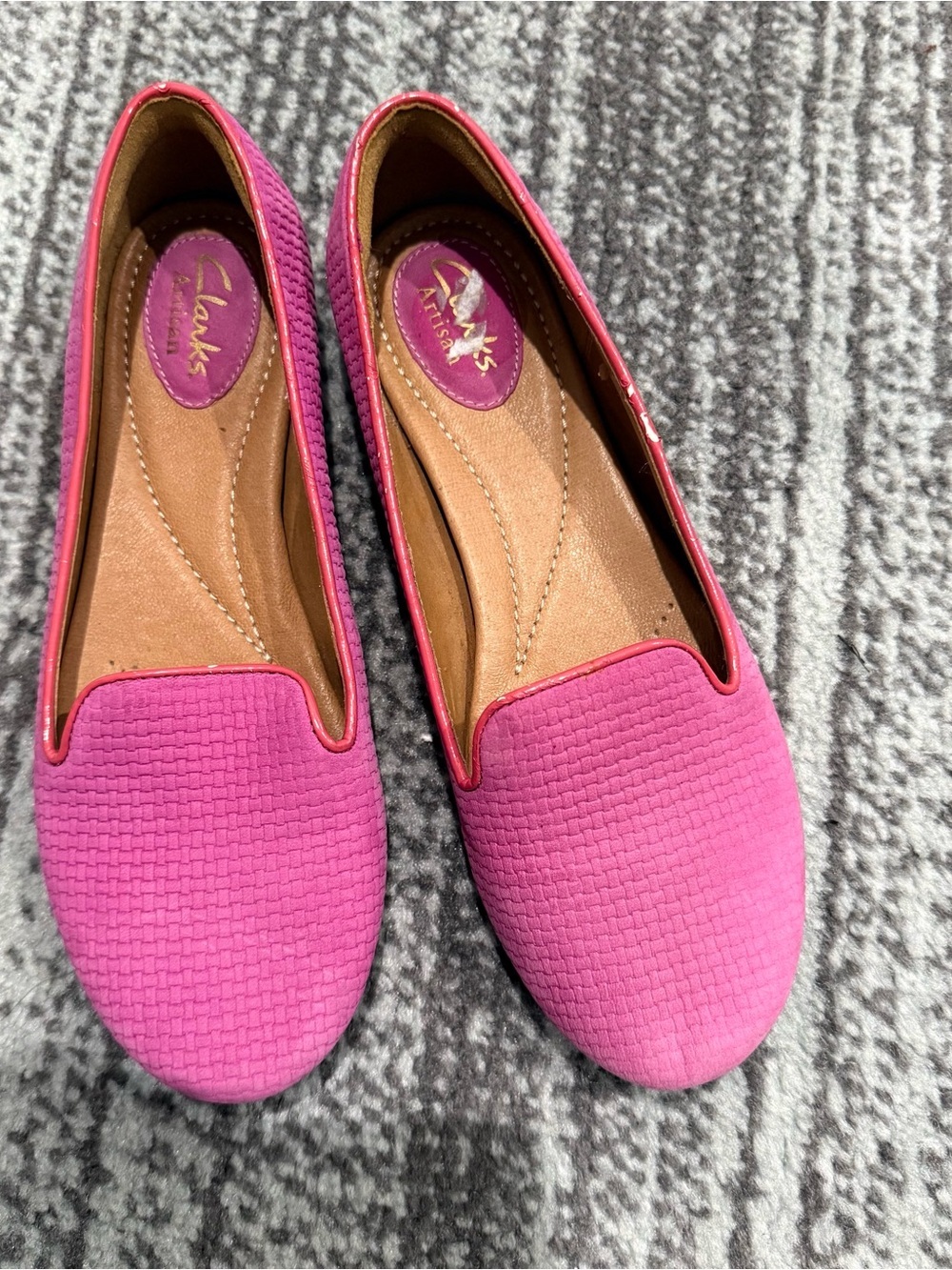 Clarks Artisan Pink Tige De Cuir Loafers Suede Flats size 6M